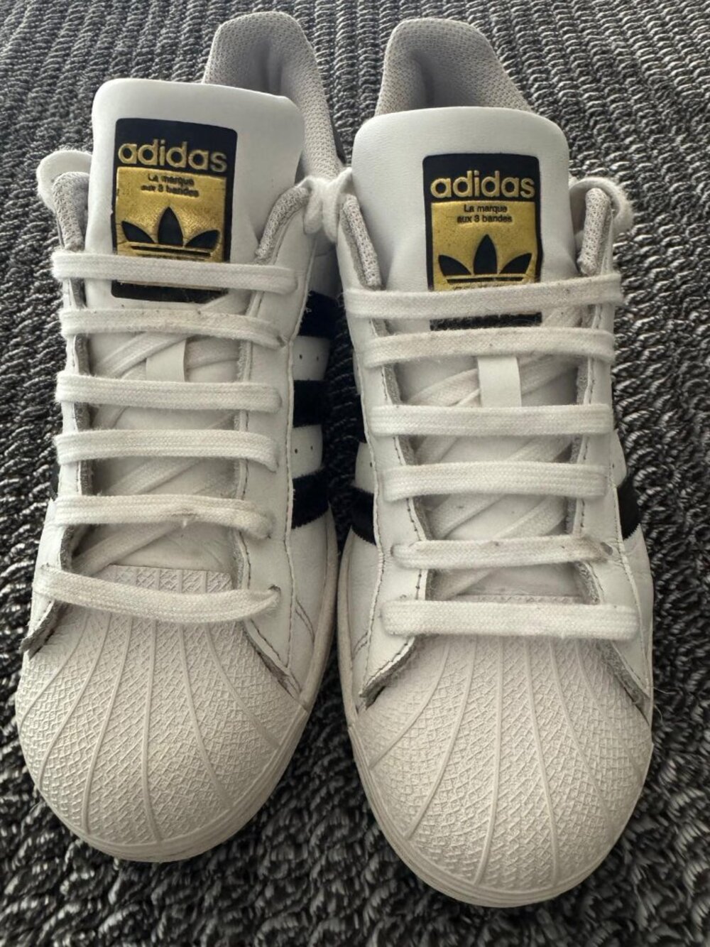 Adidas Superstar White Black Stripes Sneakers Men’s 7Y